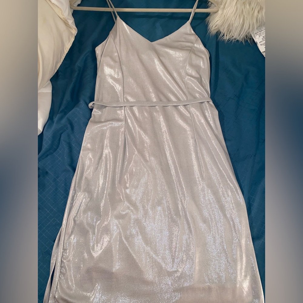 Fashion Nova * brand new* silver sequin mini dress size small